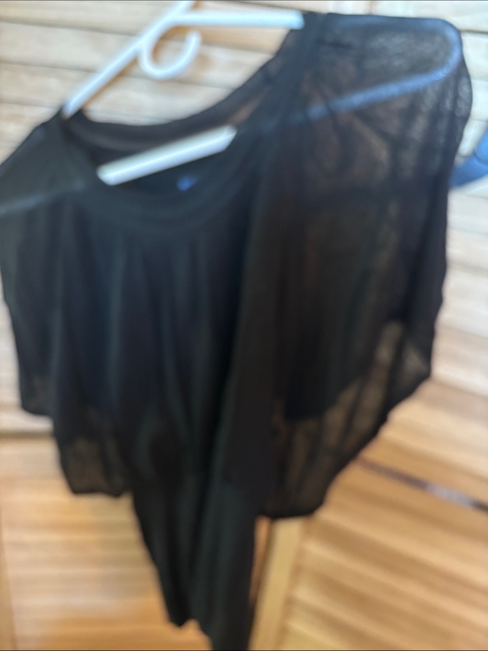 Mexx Black Sheer Knit Top With Flutter Sleeves Junior Medium